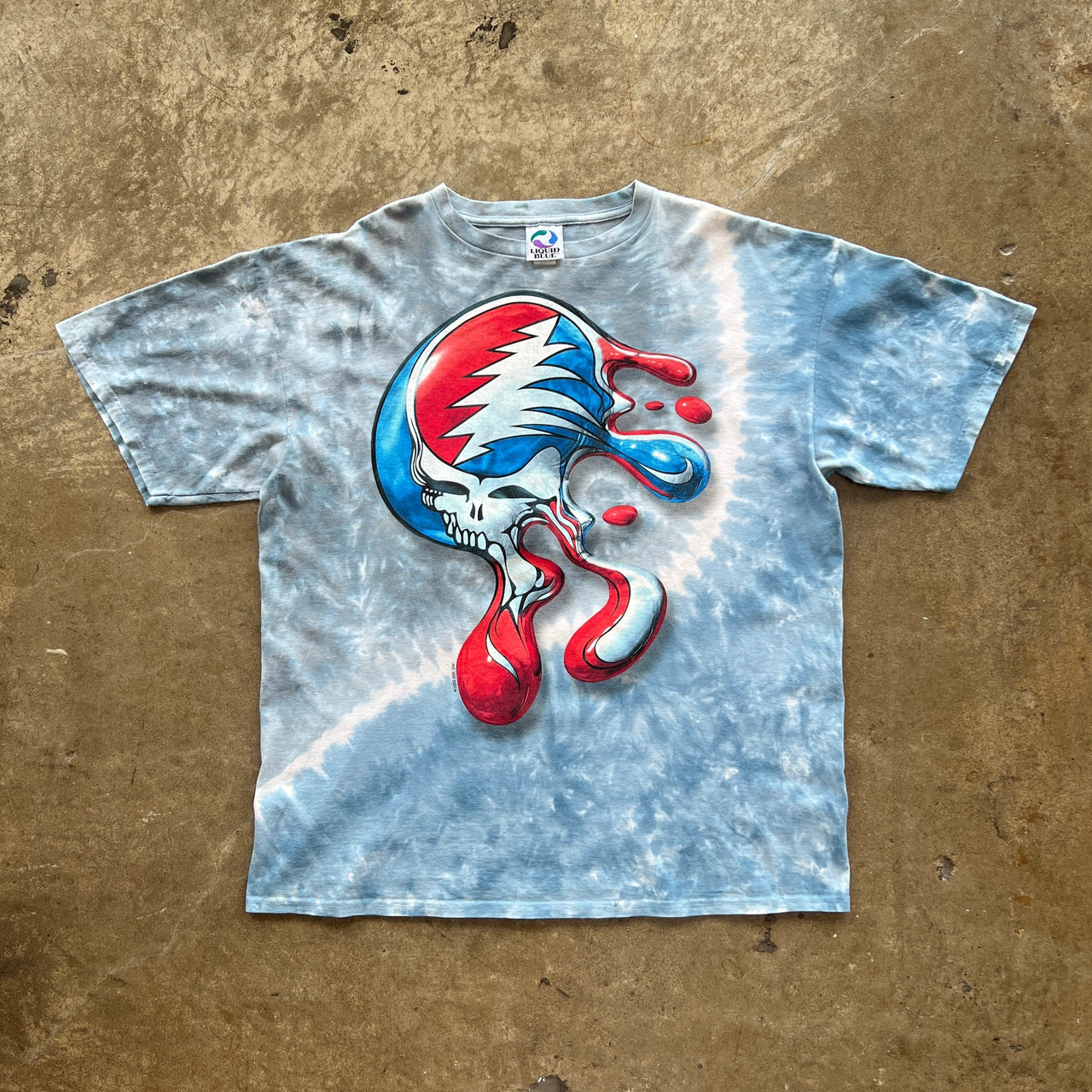 2000 Y2K Liquid Blue Grateful Dead Tie Dye Tee