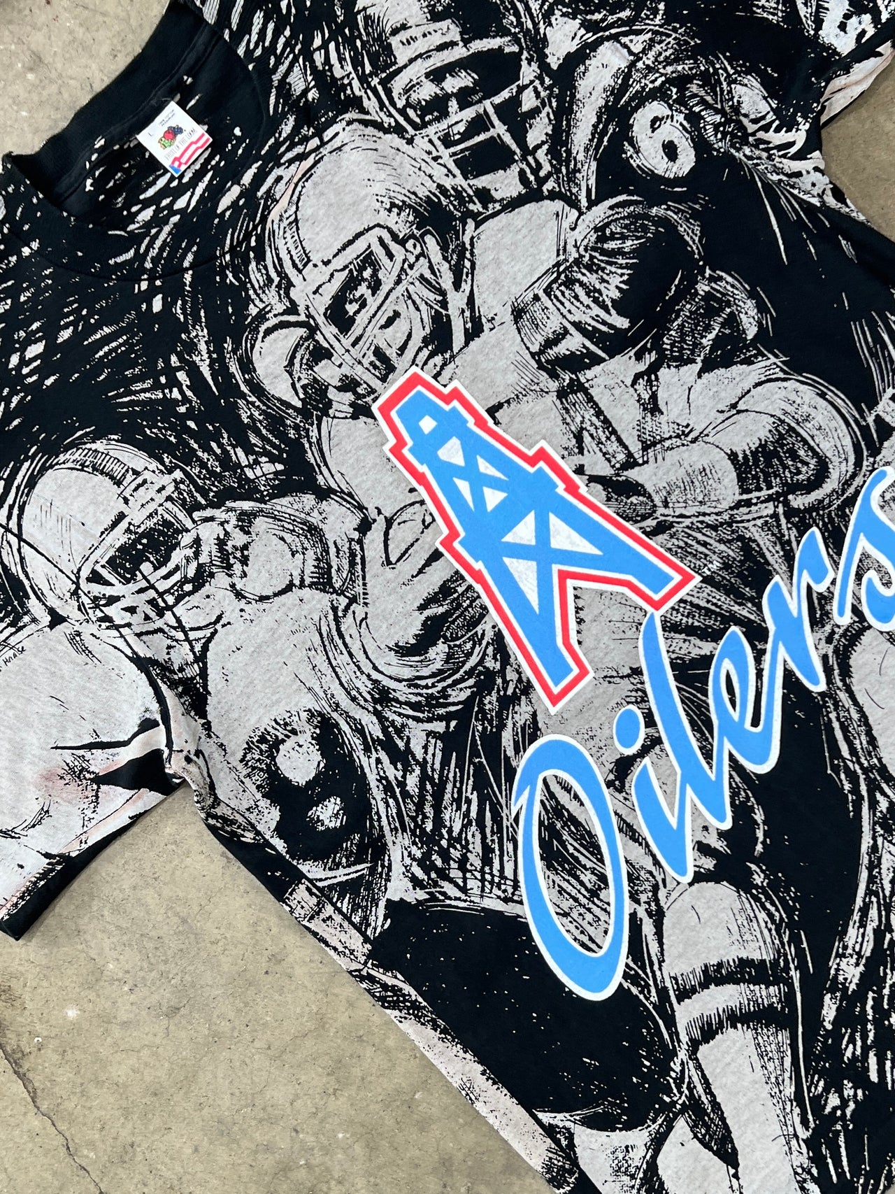 AOP 90s Houston Oilers Football Tee