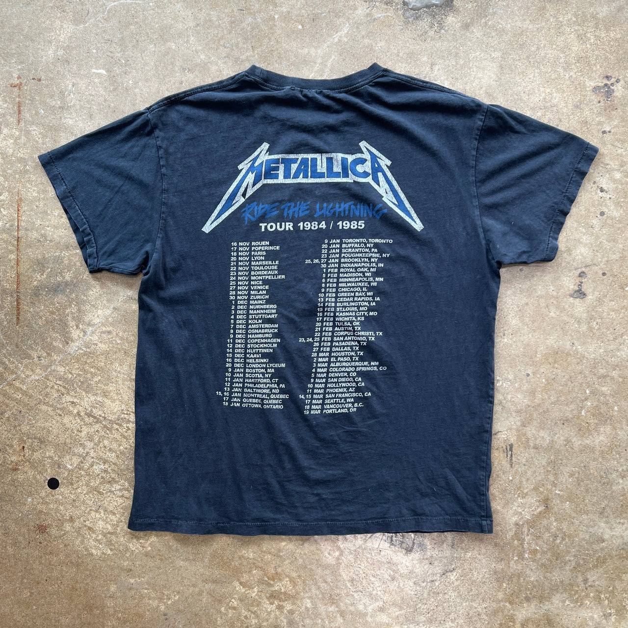 80s Metallica Ride the Lightning Tour Tee