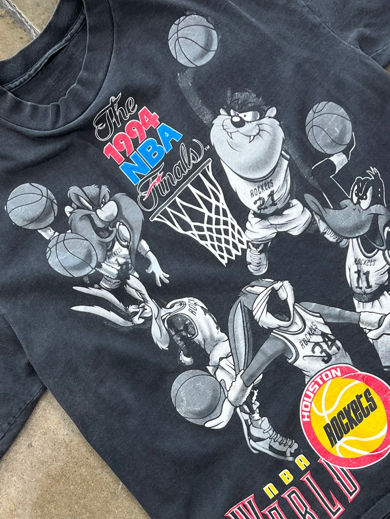 1994 Looney Tunes NBA Finals Houston Rockets Tee