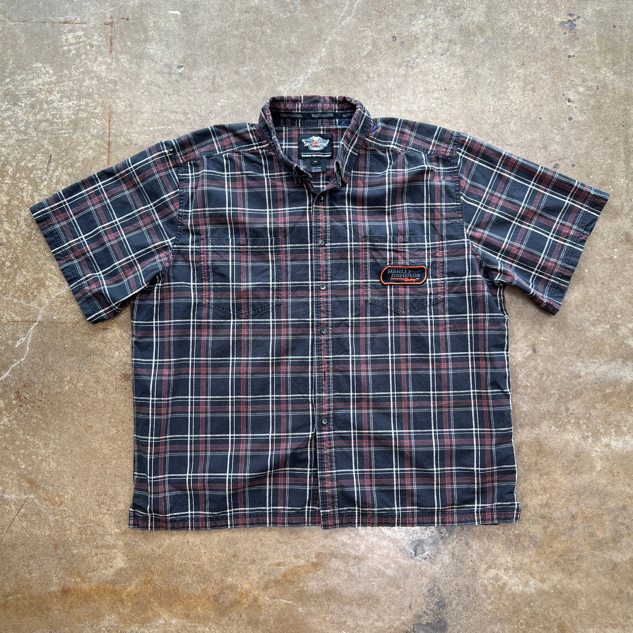Harley Davidson Racing Pocket Flannel Button Up