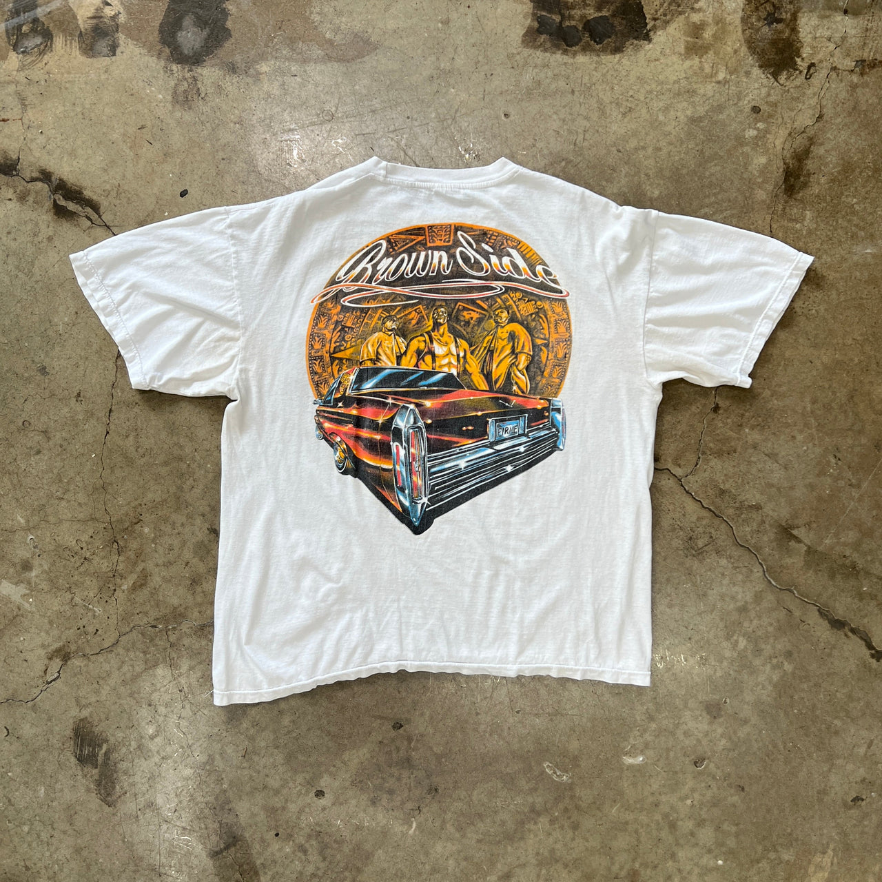 Brown Side Firme Lowrider Azteca Cholo Tee