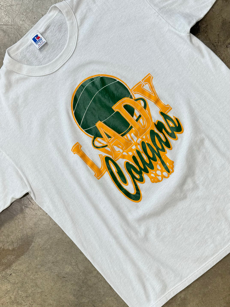 Vintage Lady Cougars Basketball Tee XL