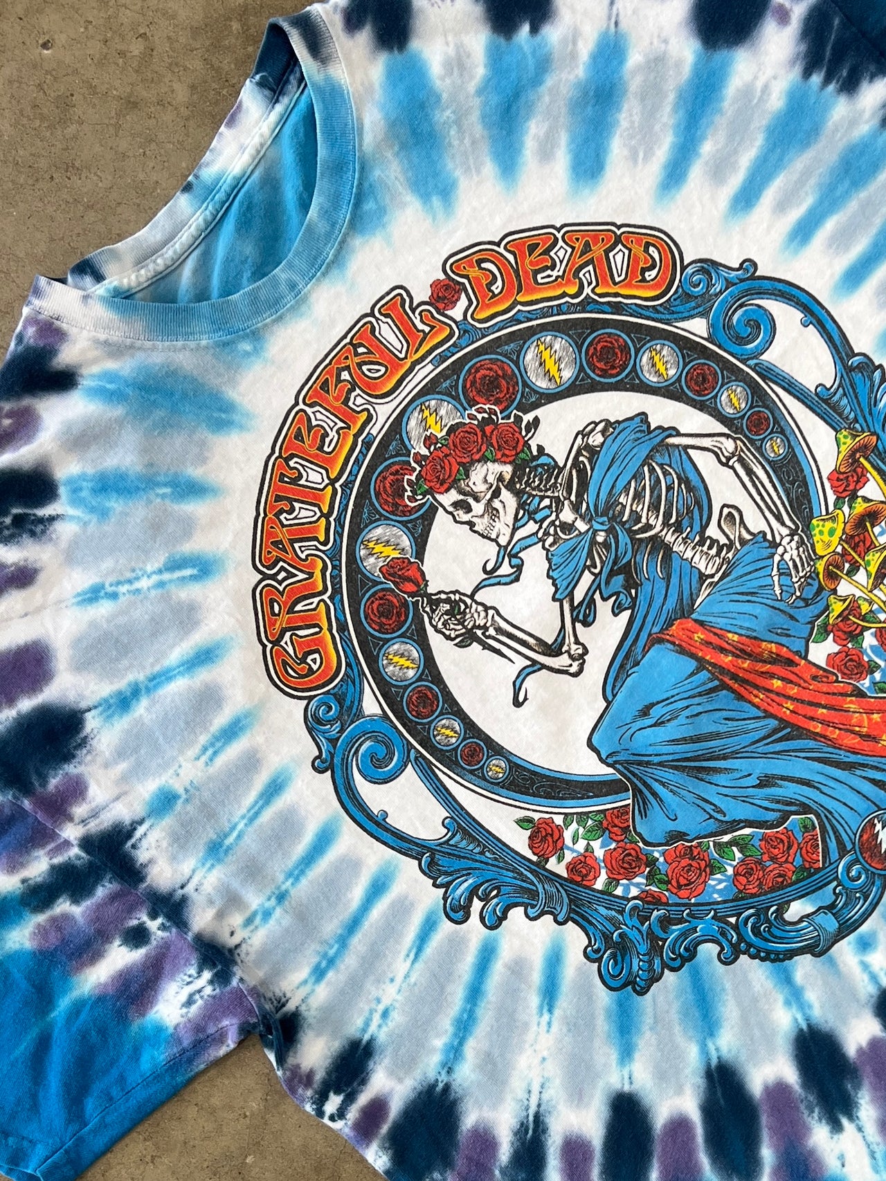 Grateful Dead Rose Skeleton Tie Dye Tee