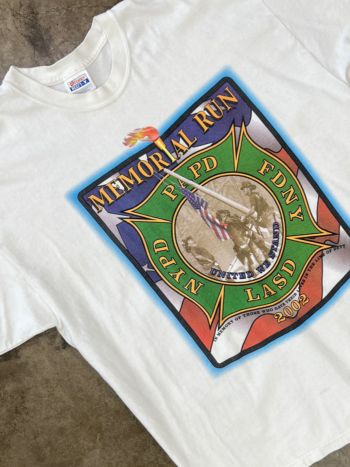 9/11 American Flag Memorial Run Tee