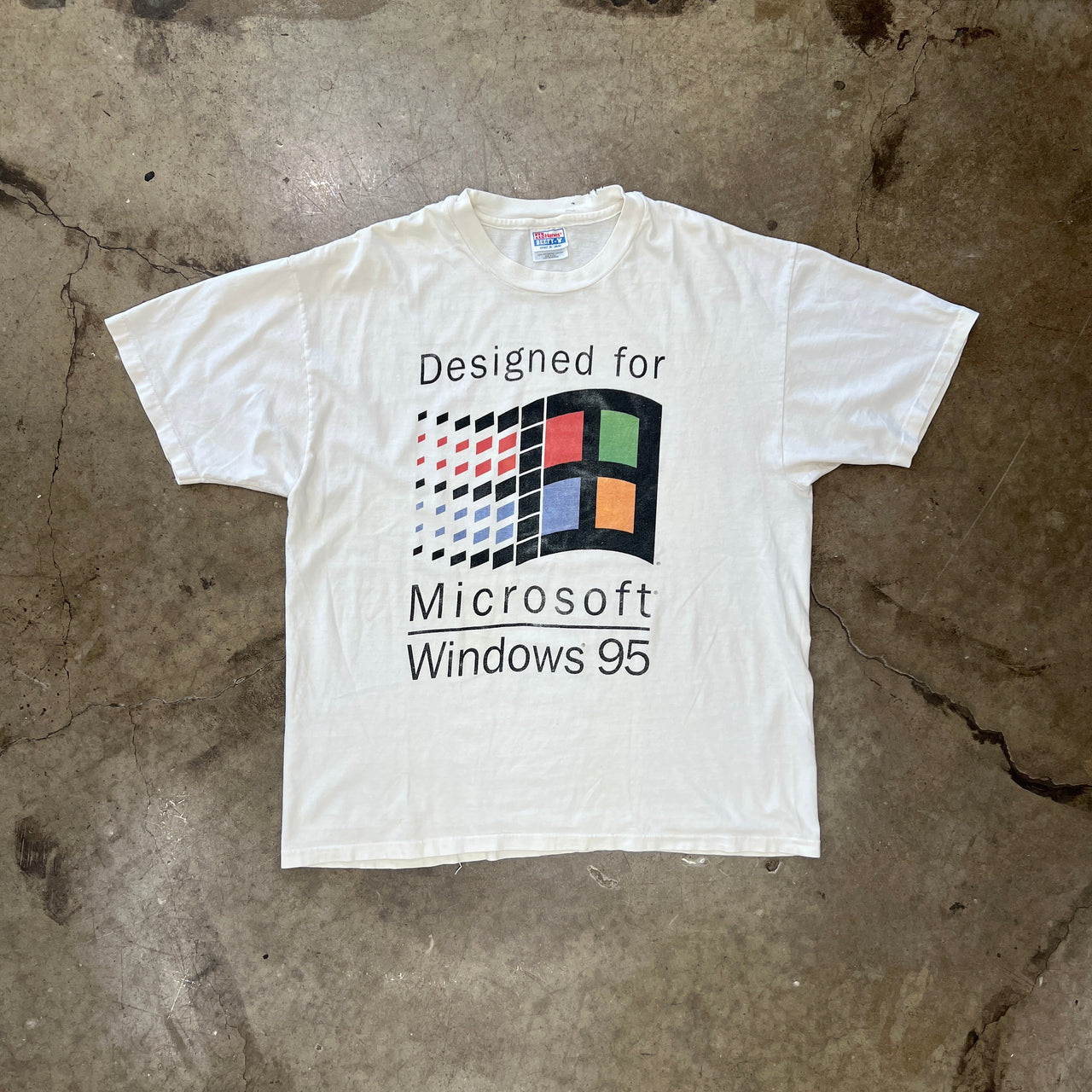 90s 1995 Microsoft Windows Tech Logo Tee Single Stitch