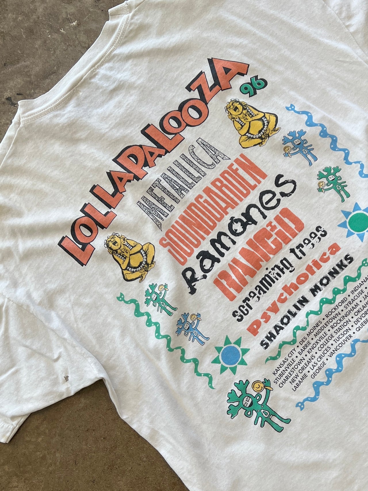 1996 Metallica Load Lollapalooza Distress Single Stitch Band Tee