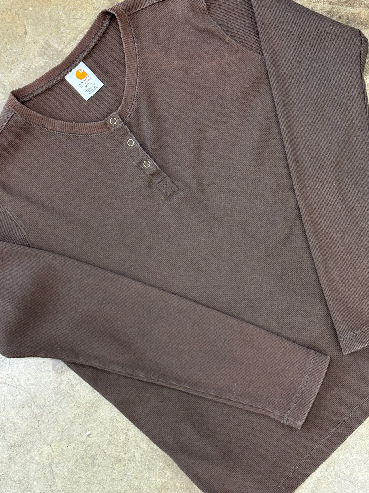 Carhartt W Ribbed Quarter Henley Long Sleeve