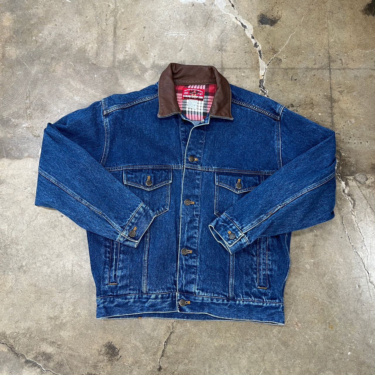 Marlboro Denim Jacket Leather Collar