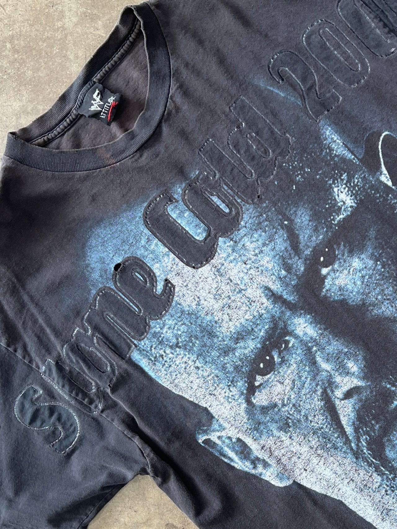 2000 AOP Stone Cold Big Face Print WF Wrestling Tee