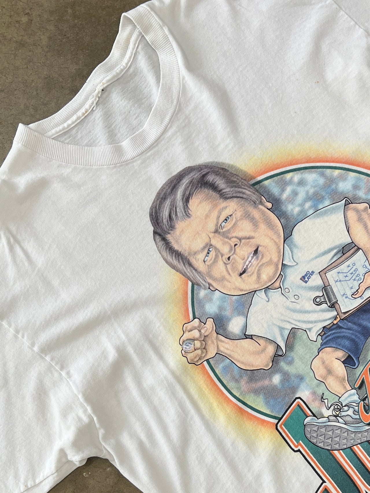 90s NFL Miami Dolphins Jimmy Johnson Coach Tee