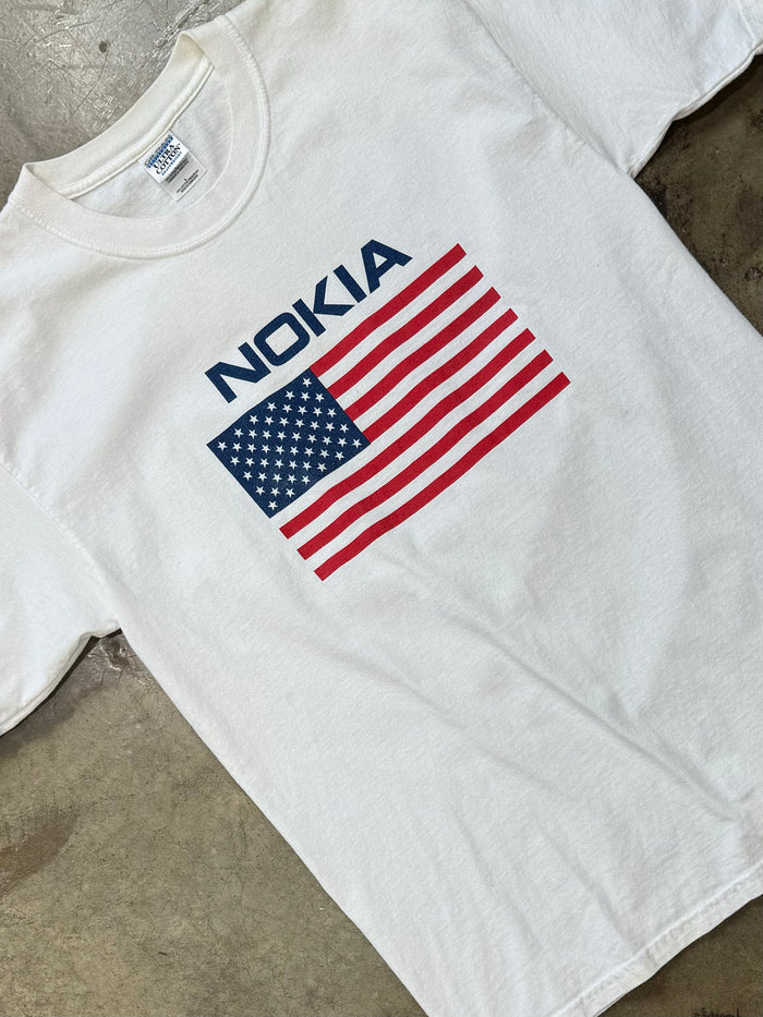 Vintage Nokia US Flag Tee Large