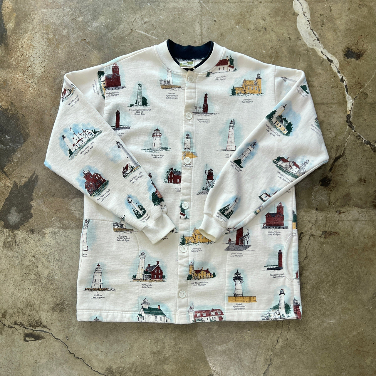 Lighthouse American Landmarks Button-Up Crewneck