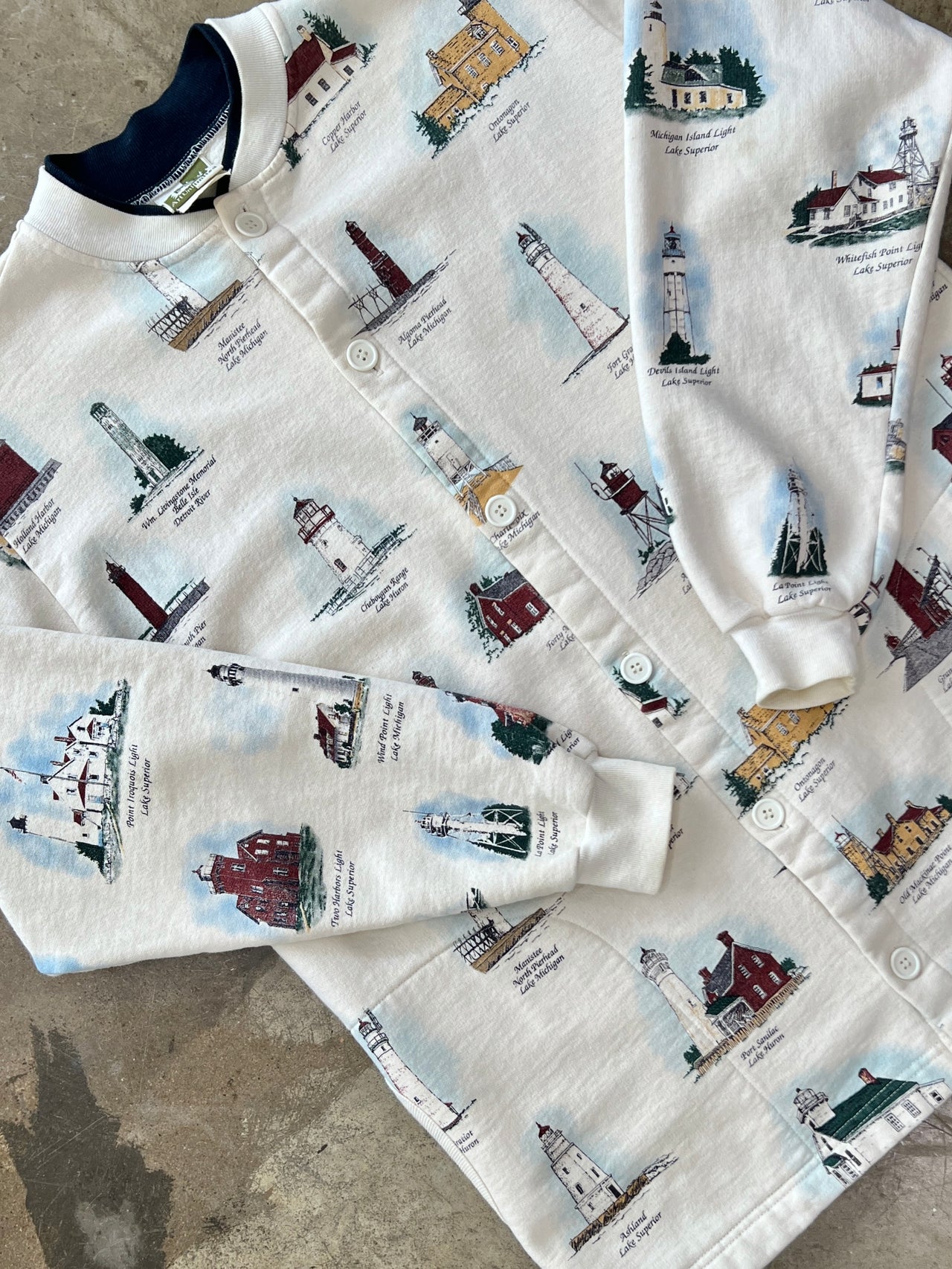 Lighthouse American Landmarks Button-Up Crewneck