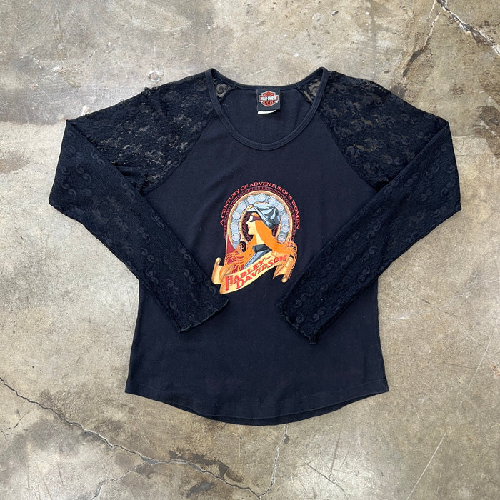 Harley Davidson Adventurous Women LS Lace Tee