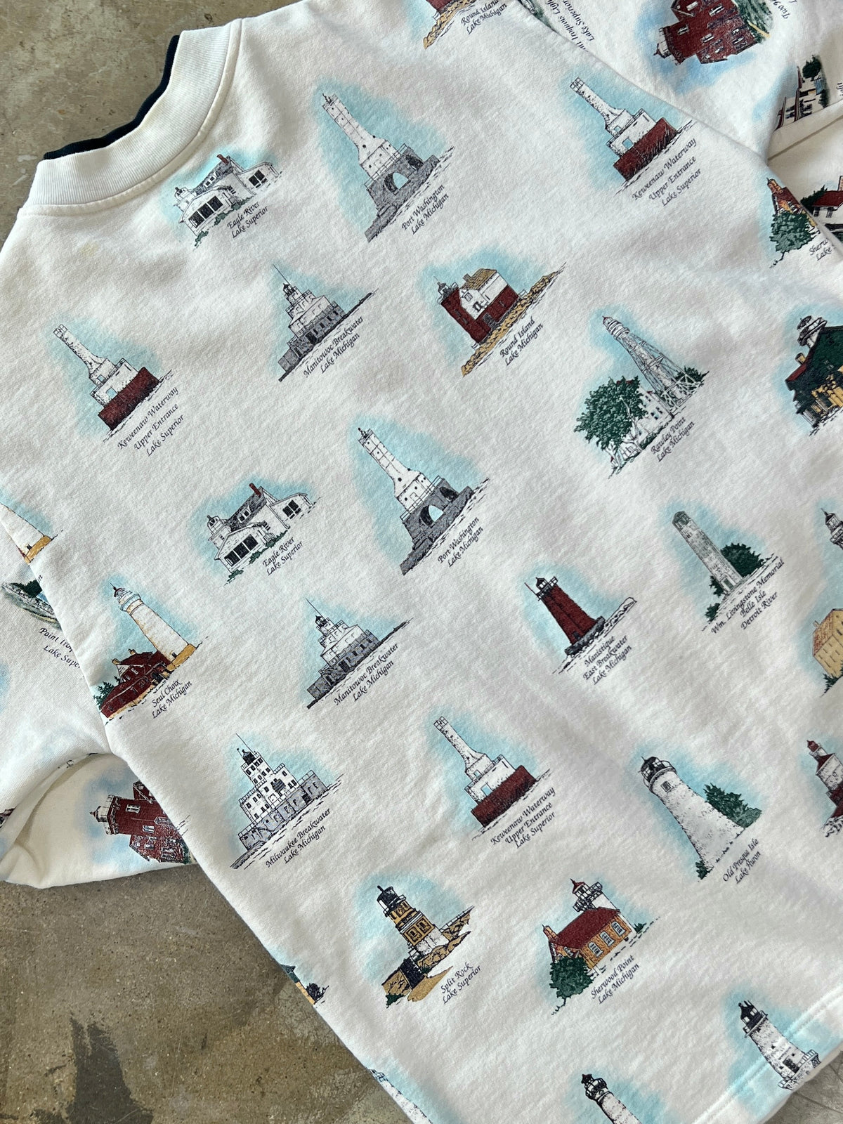 Lighthouse American Landmarks Button-Up Crewneck