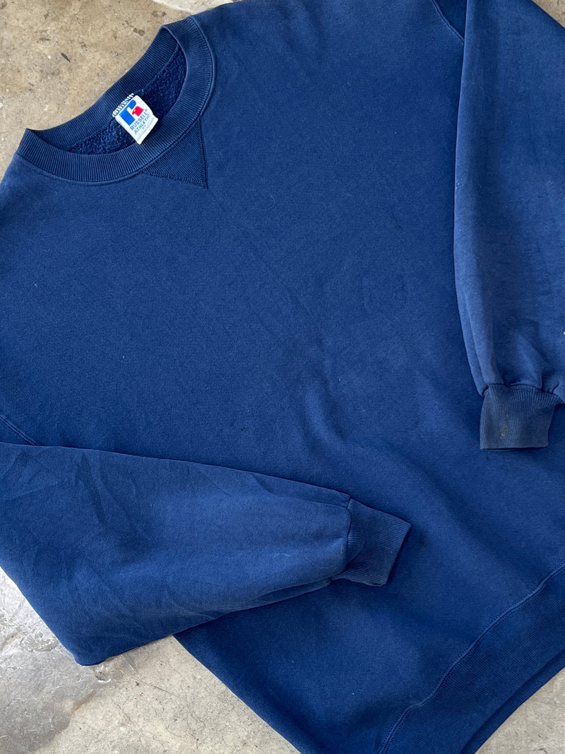 Blank Navy Russell Athletic Crewneck