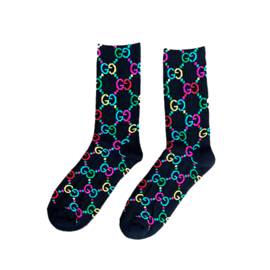 Not Gucci Monogram Logo Socks - Black