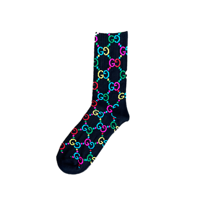 Not Gucci Monogram Logo Socks - Black