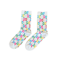 Not Gucci Monogram Logo Socks - White