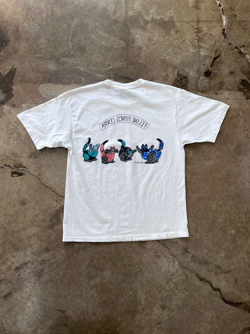 Cat Hawaii Art Single Stitch Tee