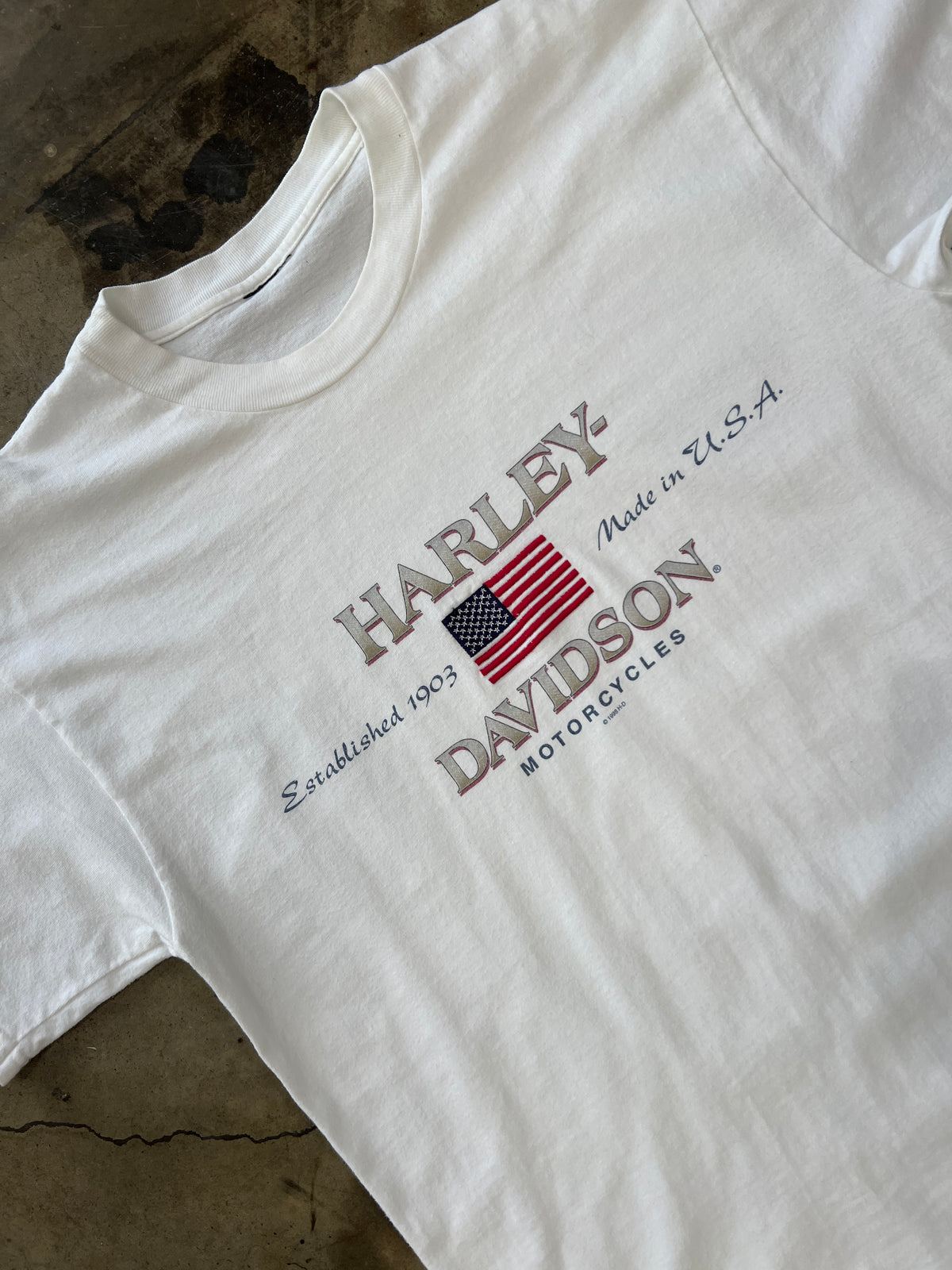 Harley Davidson 90's American Flag Walnut Creek California Tee