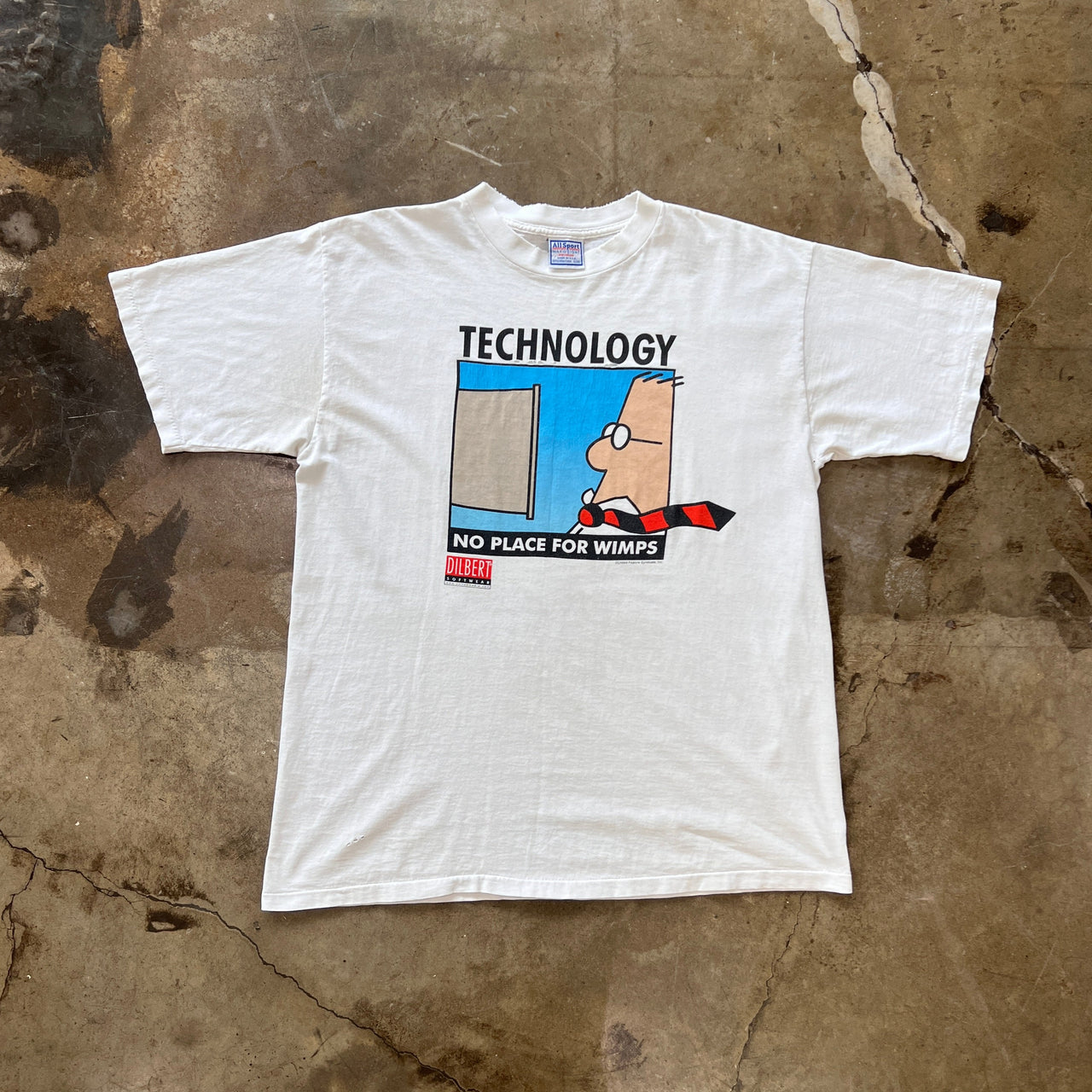 Technology No Place For Wimps Single Stitch Tee