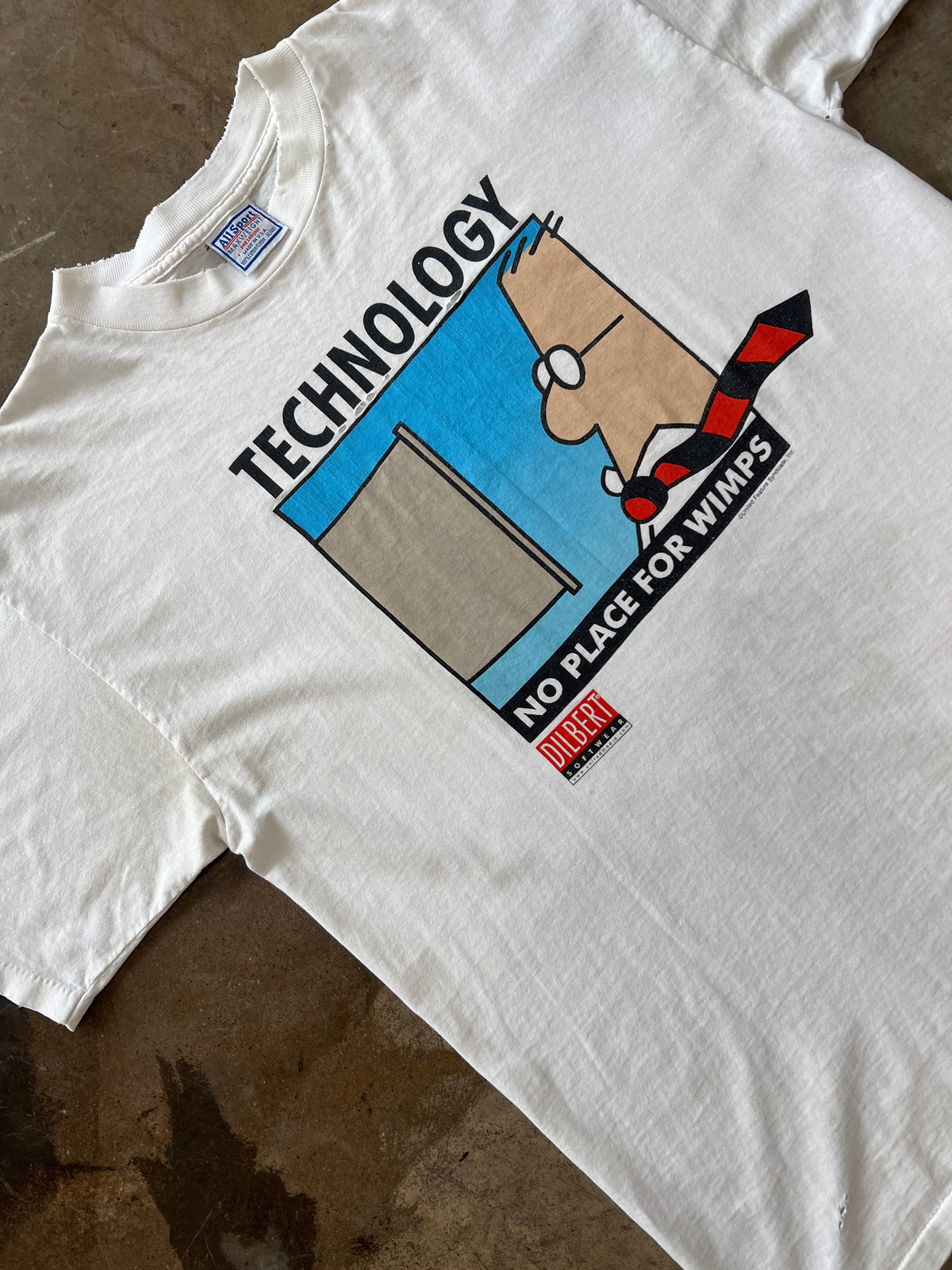 Technology No Place For Wimps Single Stitch Tee
