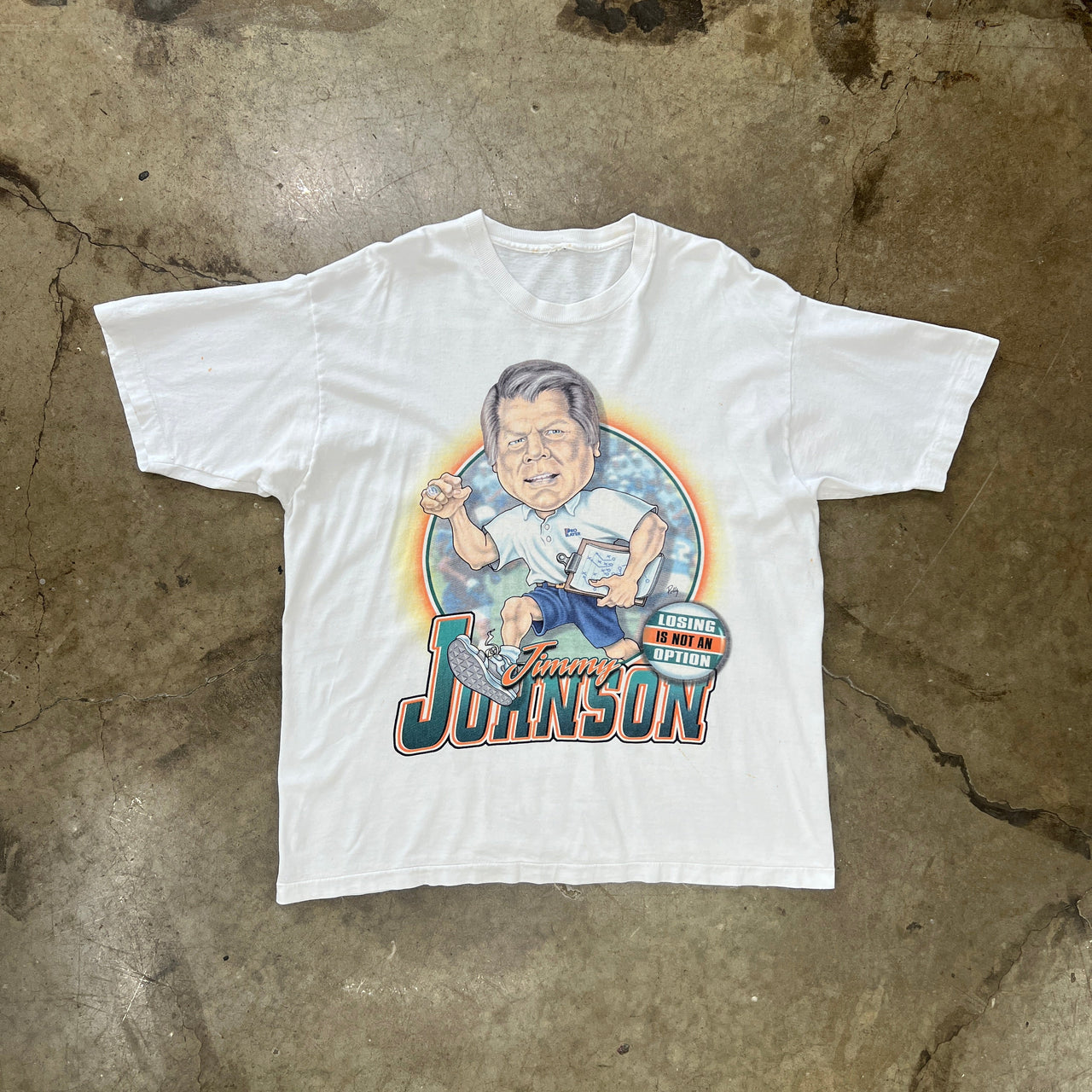 90s NFL Miami Dolphins Jimmy Johnson Coach Tee