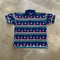 Tabasco Hot Sauce Patterned Polo Collar Tee Large