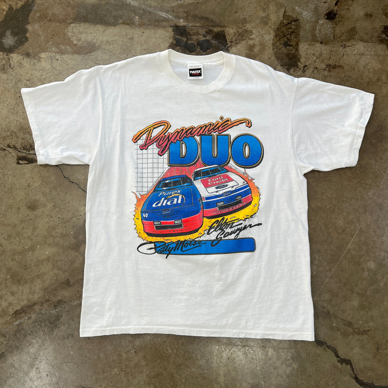 Dynamic Duo Patty Morse Elton Sawyer Racing Tee Single Stitch Tee