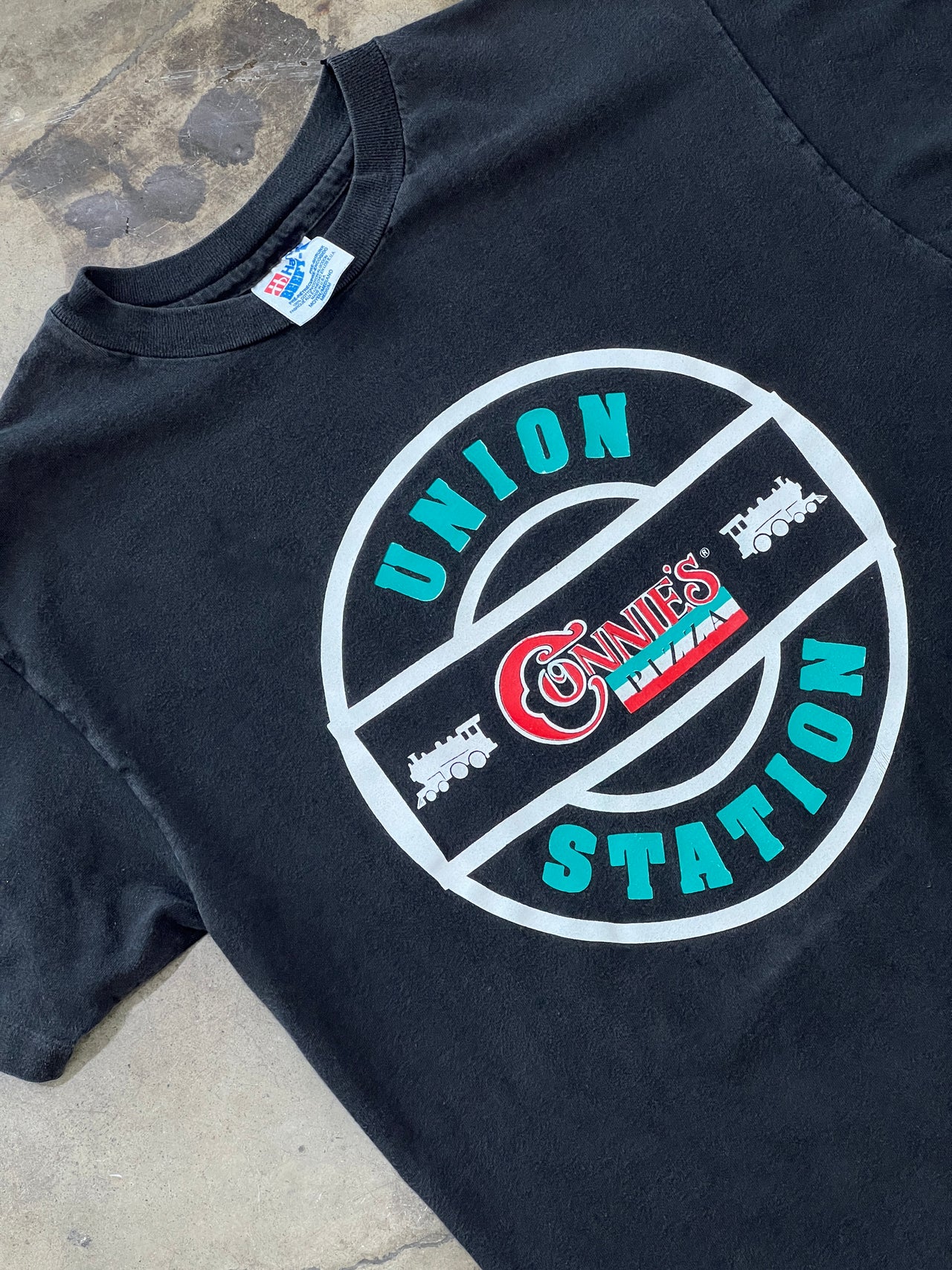 Union Station Connies Pizza Chicago Single Stitch Tee