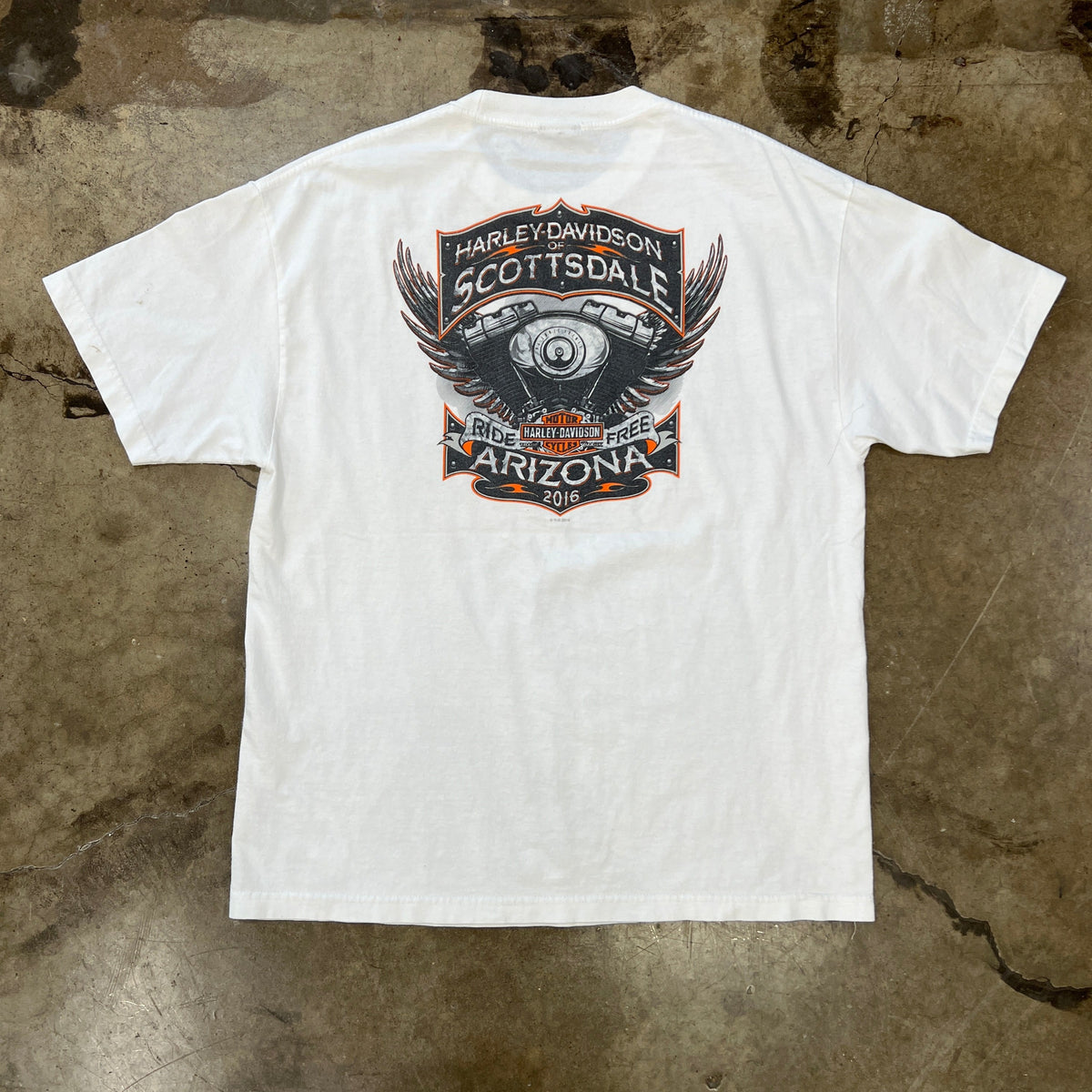 Vintage Harley Davidson Live Free Ride Free Scottsdale Tee