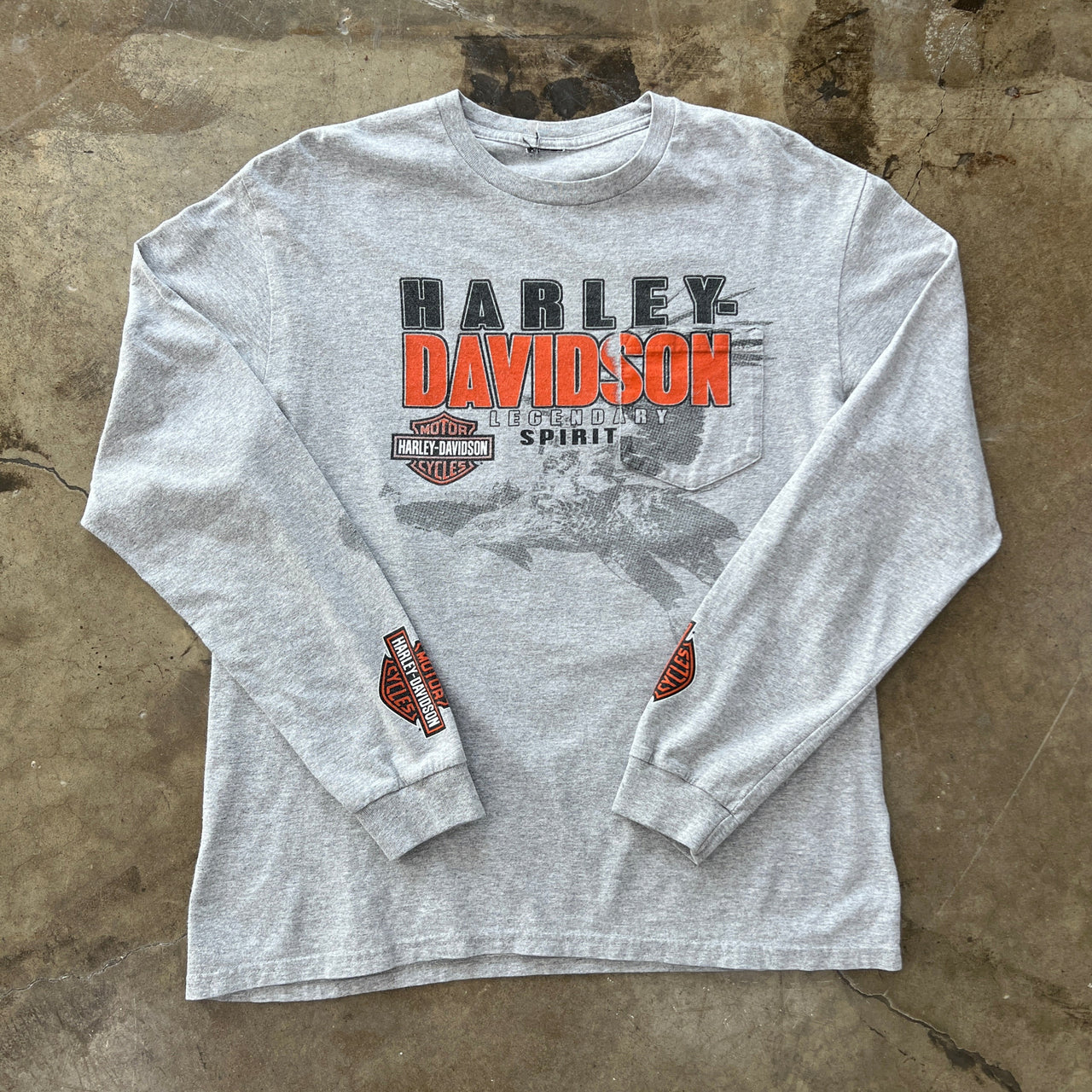 Harley Davidson Cowboy Boot Pocket LS Tee