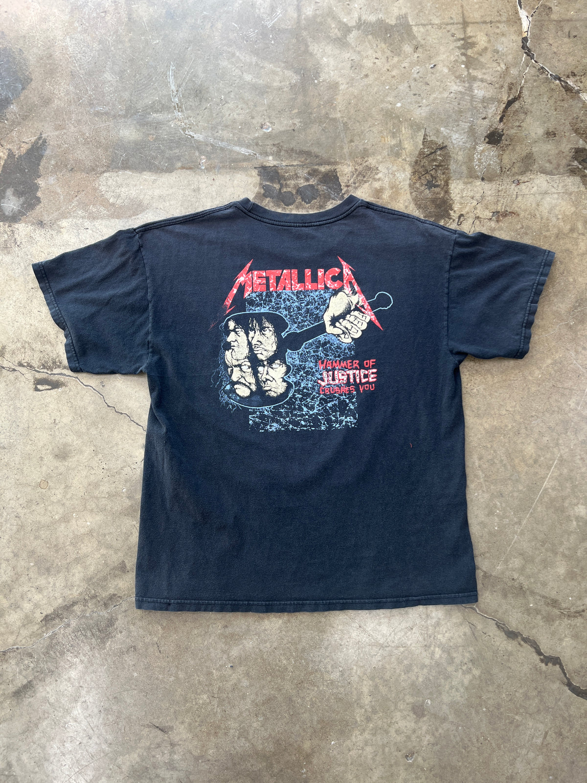 Vintage Metallica Damage Justice Hammer of Justice Crushes You Tee