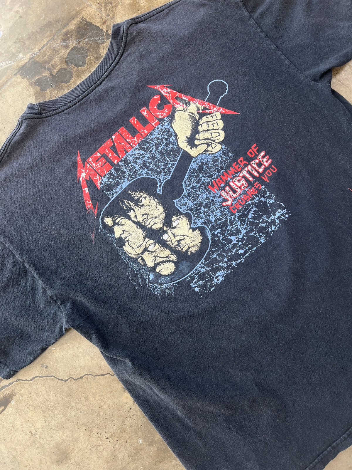 Vintage Metallica Damage Justice Hammer of Justice Crushes You Tee