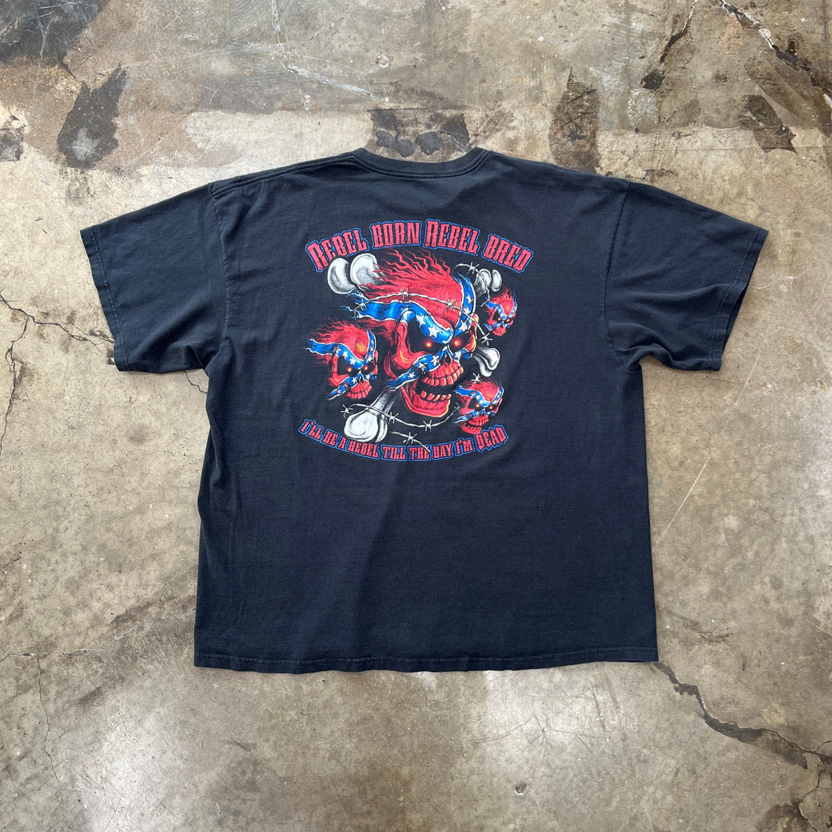 Rebel Born Rebel Bred Southern Skulls Tee