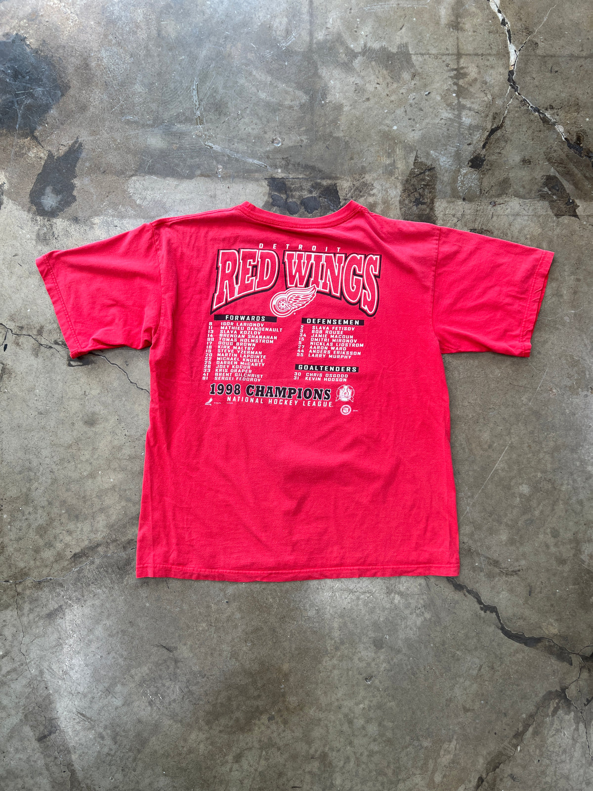 NHL Stanley Cup Detriot Red Wings Champions Tee