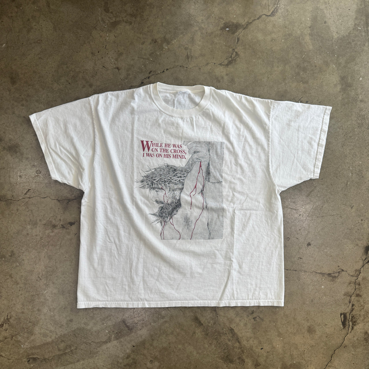 On the Cross on His Mind Jesus Bible Religious Thorns Tee
