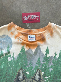 AOP Wolf Tie Dye Tribal Nature Single Stitch Tee