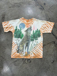 AOP Wolf Tie Dye Tribal Nature Single Stitch Tee