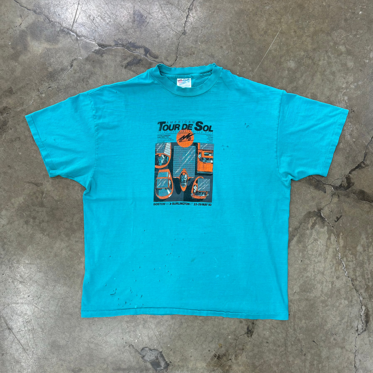 1993 American Tour De Sol Electric Car Race Single Stitch Tee