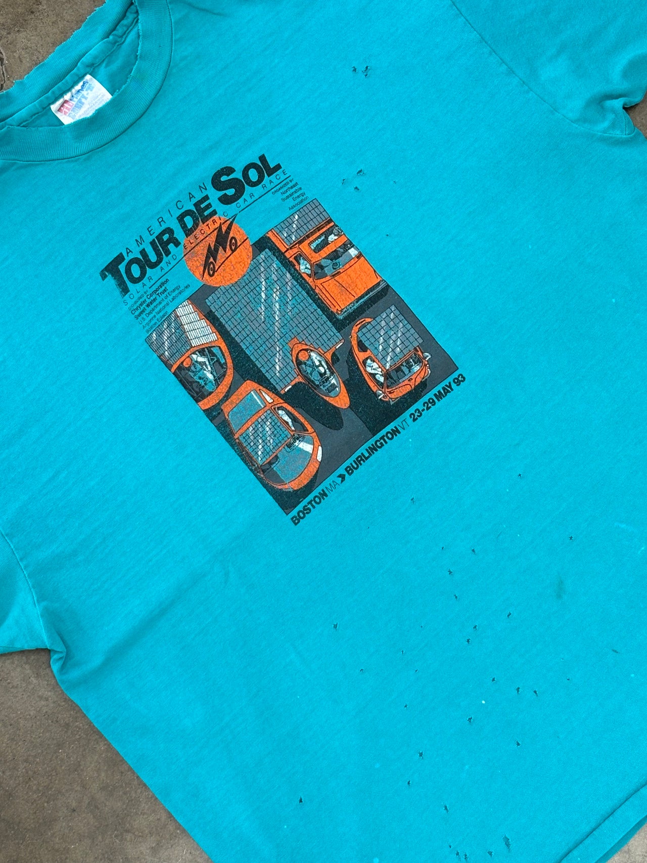 1993 American Tour De Sol Electric Car Race Single Stitch Tee