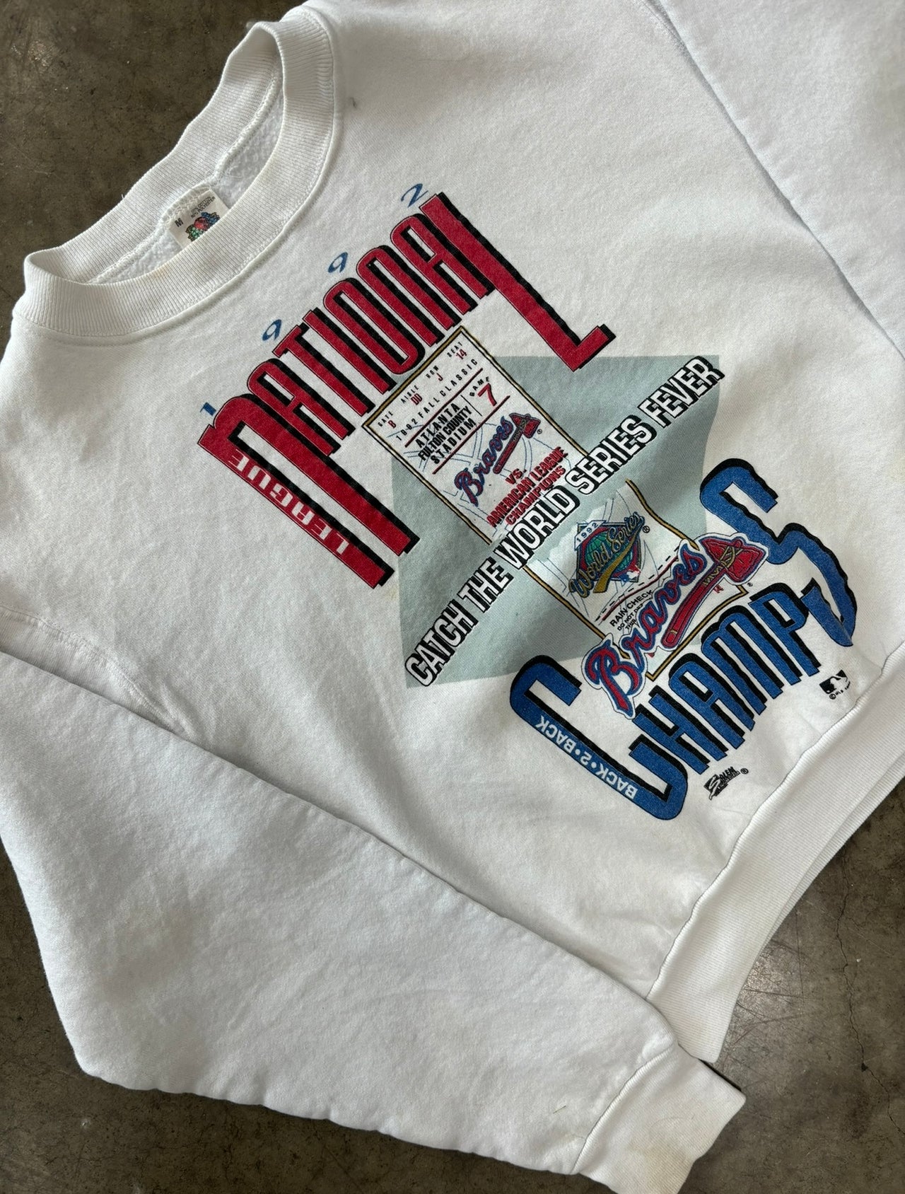 1992 National League Atlanta Braves Champs Back to Back Crewneck