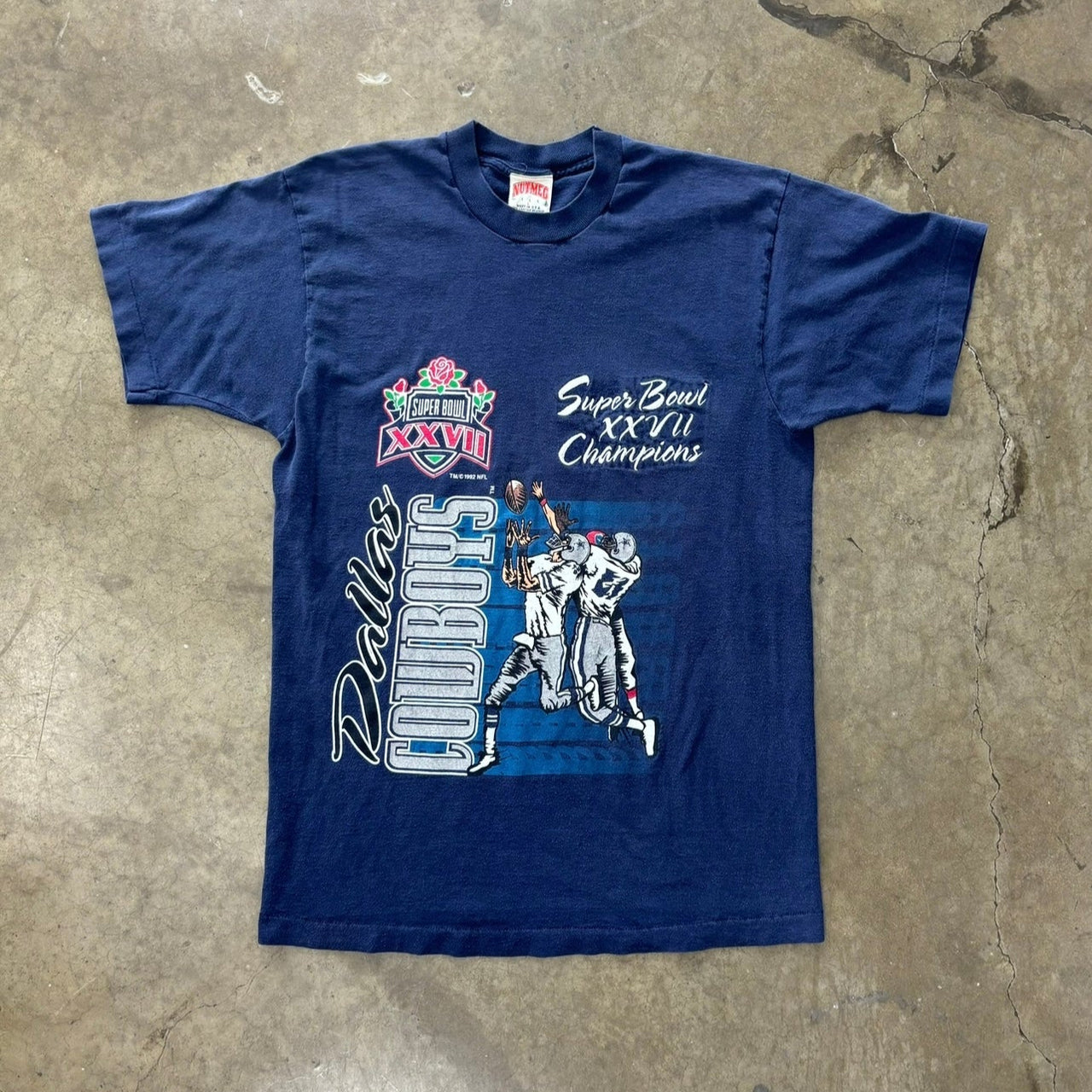 1993 Super Bowl XXVII Champions Dallas Cowboys Single Stitch Tee