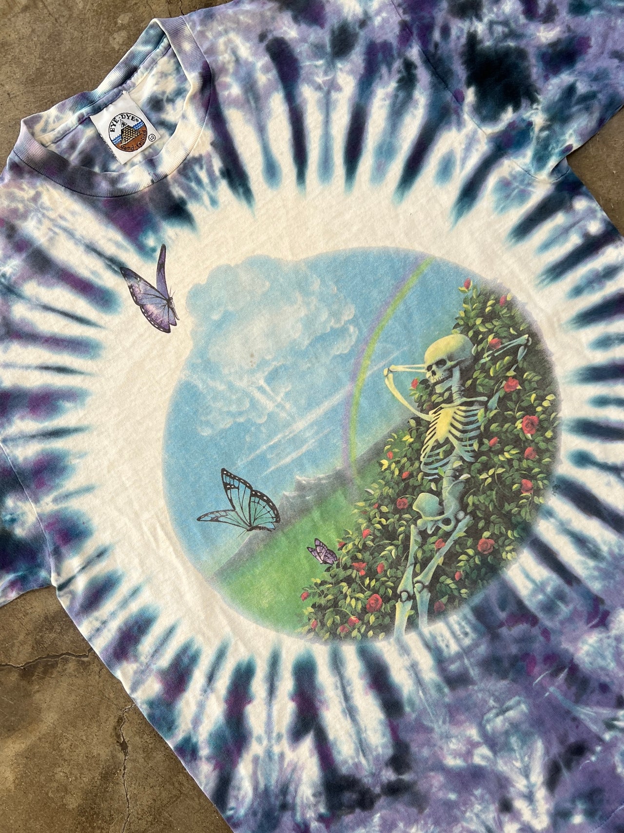 Grateful Dead Moon Skull Bye Dye Single Stitch Tee