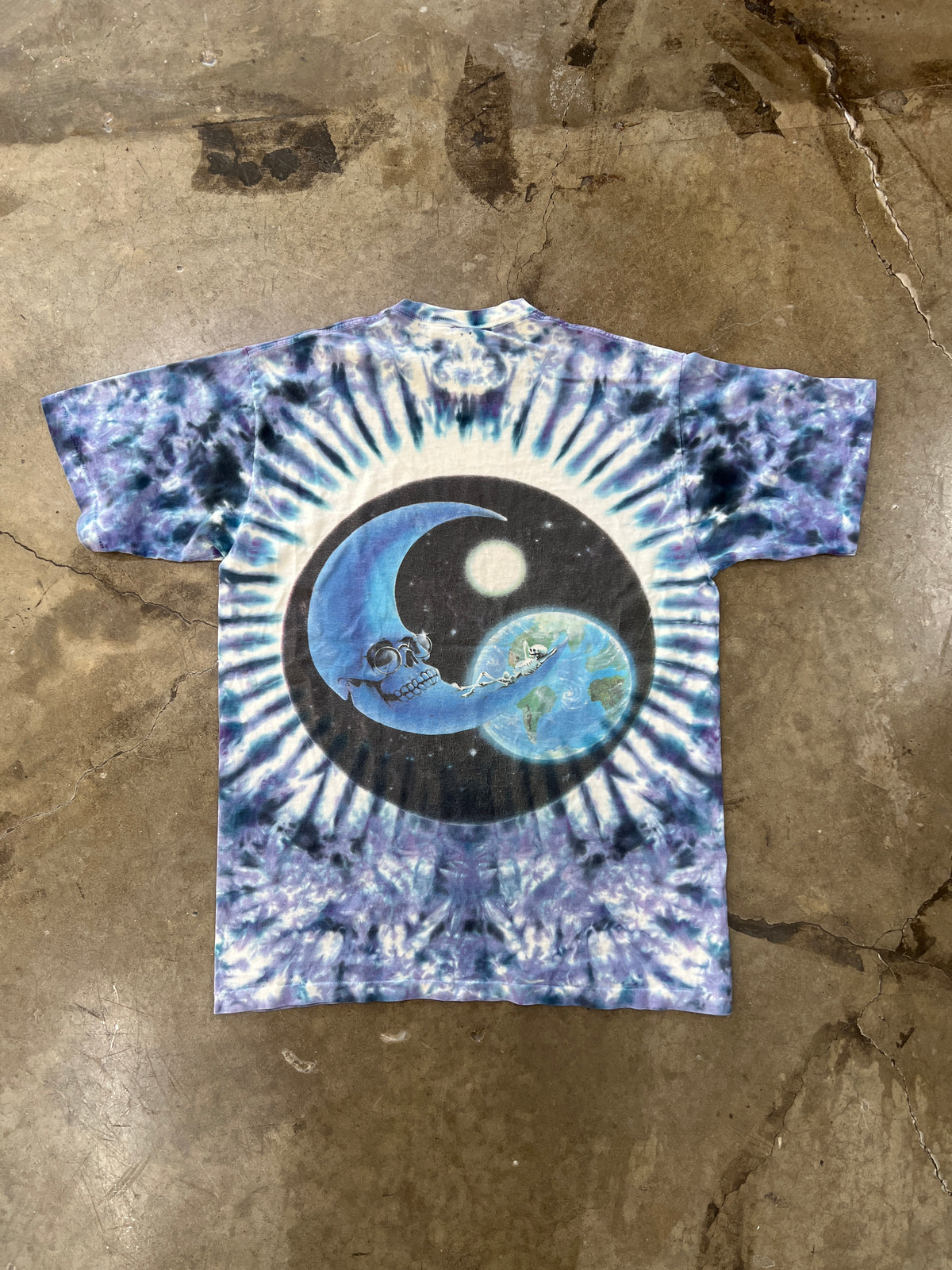 Grateful Dead Moon Skull Bye Dye Single Stitch Tee