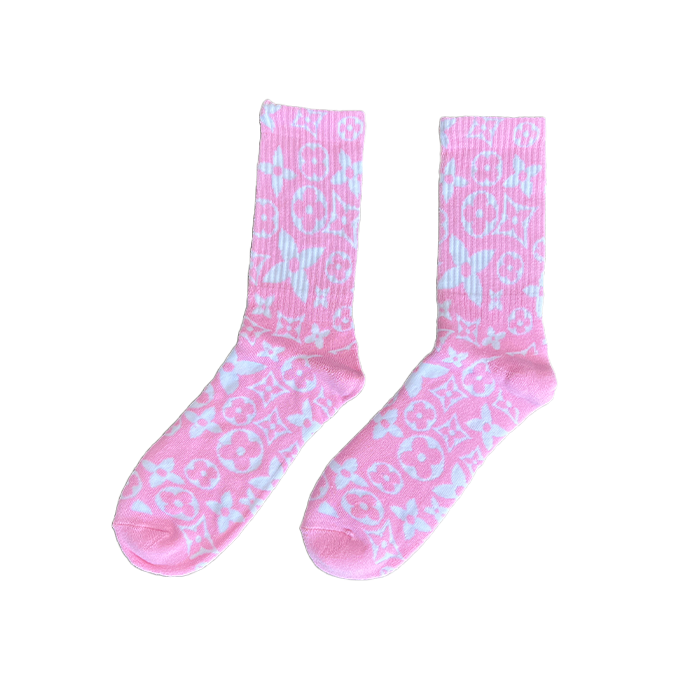 Not Louis Vuitton Monogram Socks - Pink