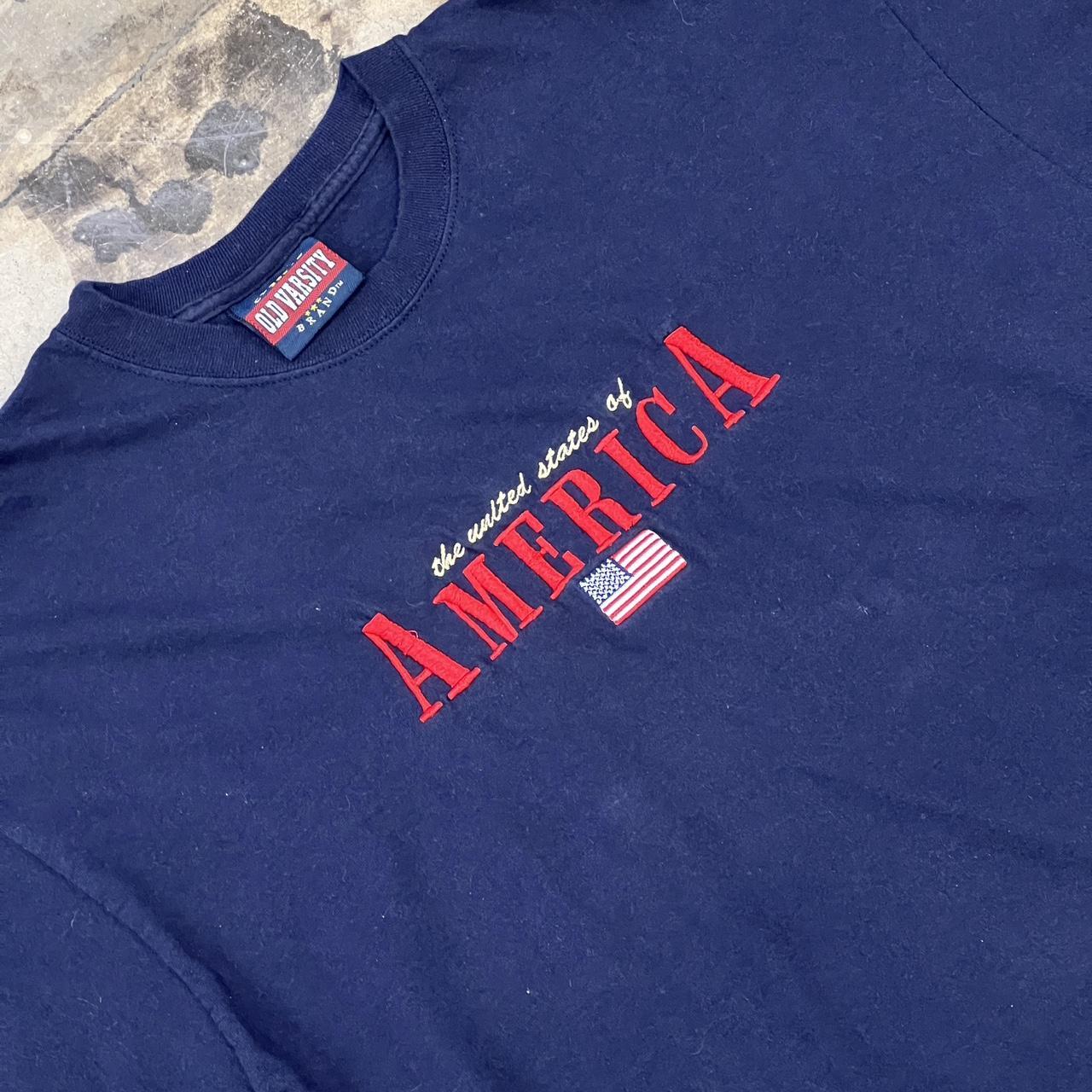 USA Embroidered Old Varsity Tee
