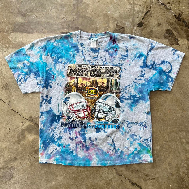 Super Bowl XXXVII Patriots vs. Panthers Tie Dye Tee